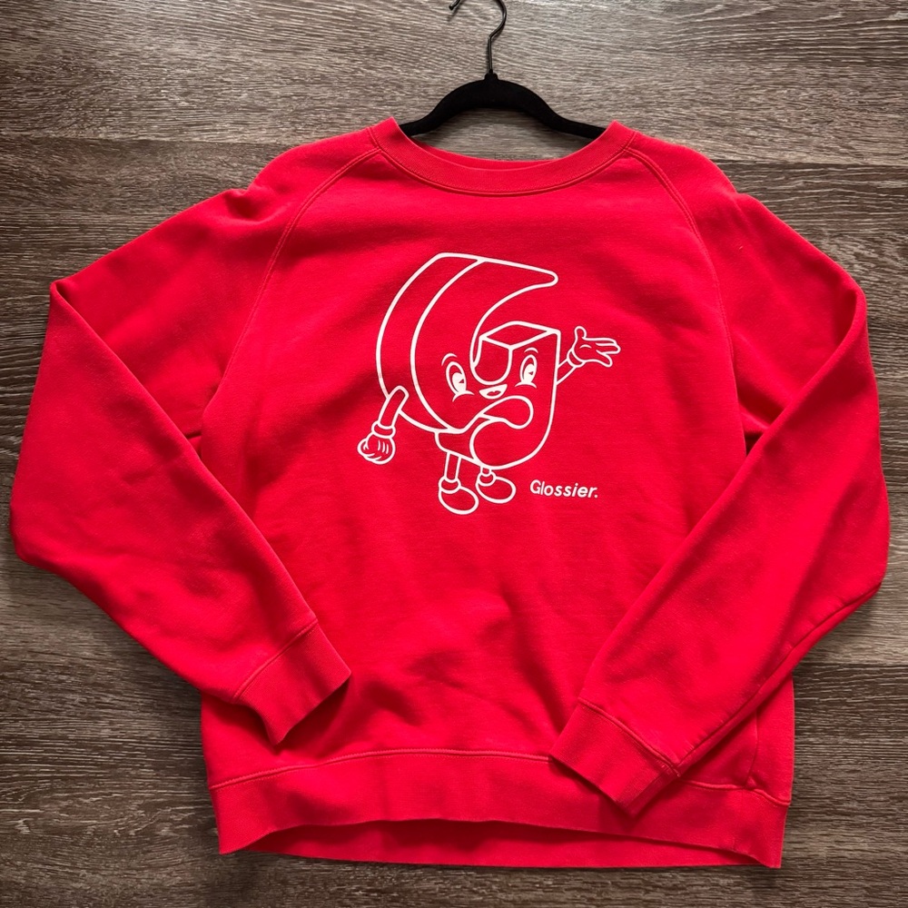 Glossier G Pal Bold Red Crewneck Sweater